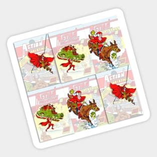 Super Santa Christmas Comics Sticker